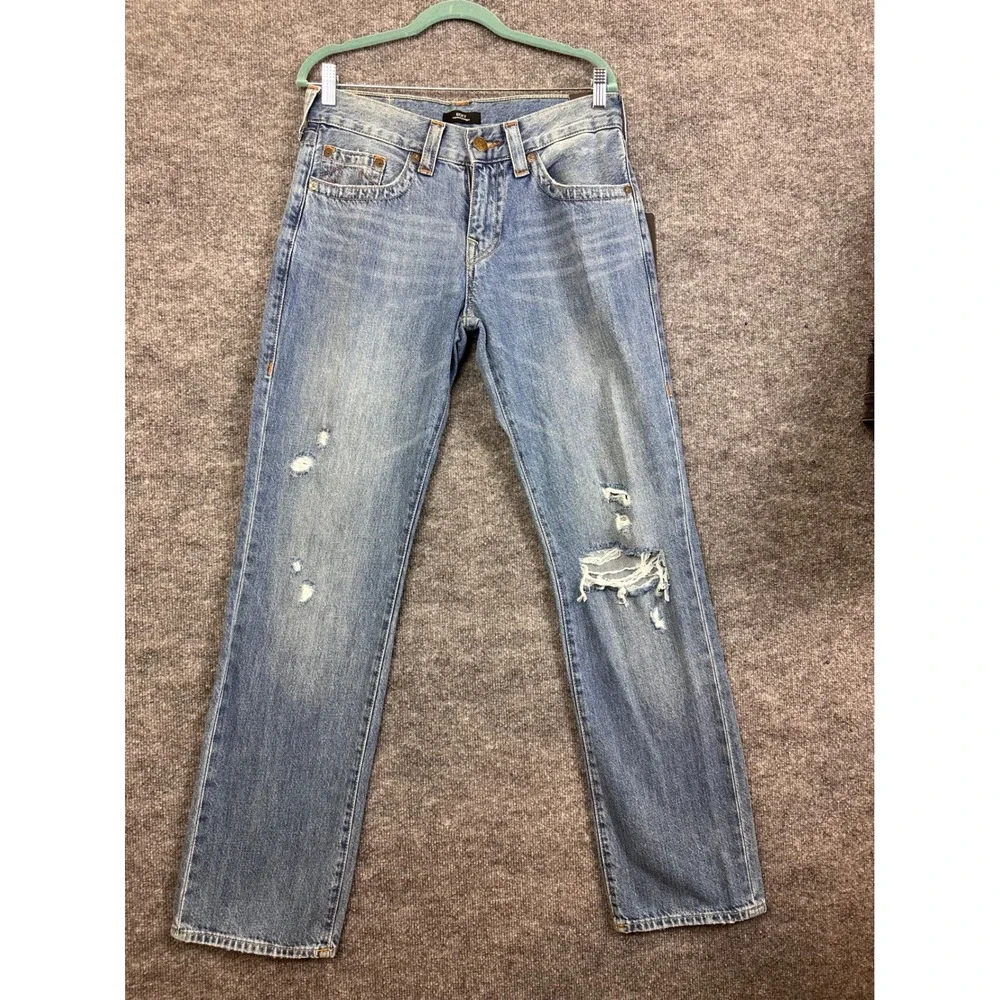 True Religion Ricky Relaxed Straight Distressed Jeans Size 31